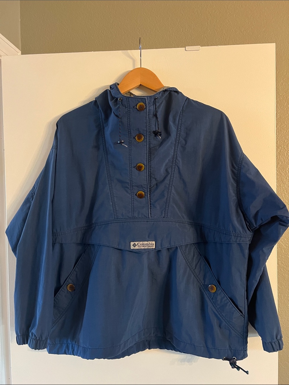 Columbia Navy Hooded Pullover Rain Anorak